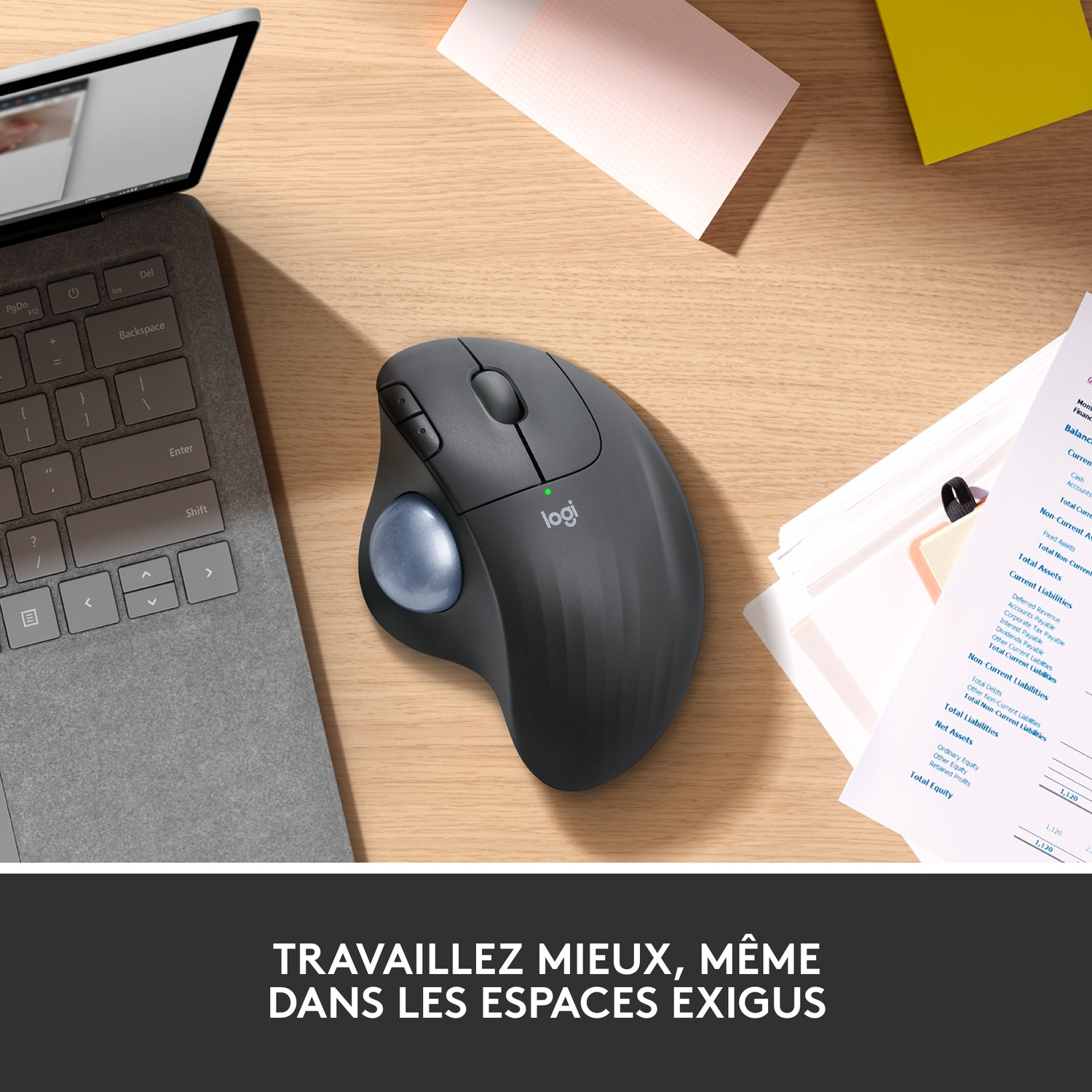 Logitech ERGO M575 Souris Trackball sans fil - Contrôle facile du pouce, suivi précis et fluide
