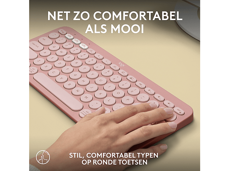 RaceGT Draadloos AZERTY-toetsenbord, muispakket, stil, ergonomisch, 2,4 GHz USB-ontvanger, voor pc/laptop/Windows/MacOS, roze