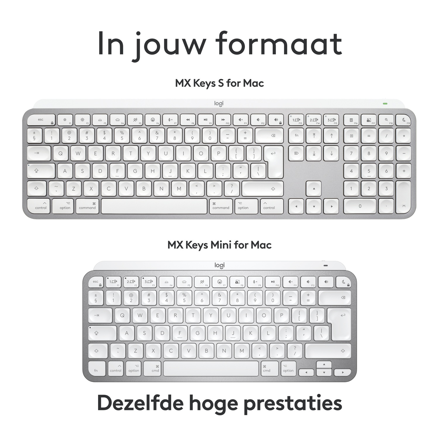 Two keyboards side by side. One is full-sized, the other is a smaller version. Both have white keys.