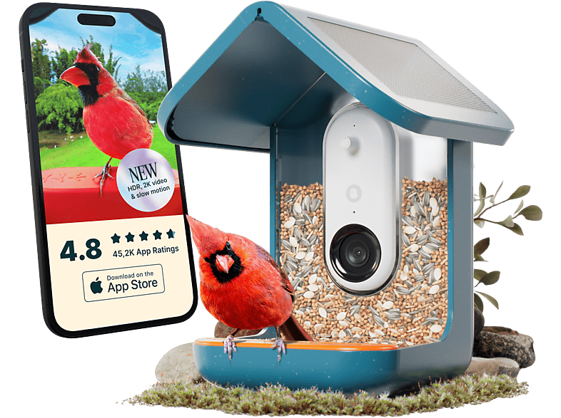 Birdbuddy Bird Buddy With Solar Roof - Blue 2.0 Voederbak Voor Vogels