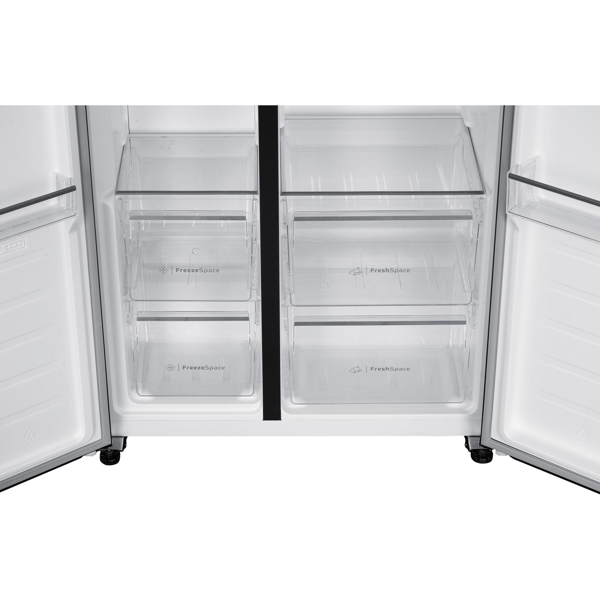 Produktdatenblatt mit Daten zu einem Kühlschrank, einschließlich Energieeffizienz, Abmessungen und Eigenschaften.