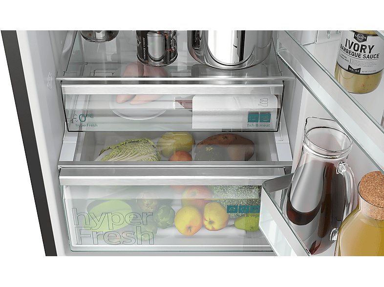 Siemens KG39N4X1F iQ500 Kühl- und Gefrierkombination (A, 363 l, 2030 mm hoch, Standgerät, No Frost (verminderte Eisbildung), black inox-antifingerprint) — Foto 3 von 5