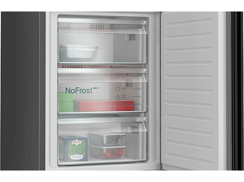 Siemens KG39N4X1F iQ500 Kühl- und Gefrierkombination (A, 363 l, 2030 mm hoch, Standgerät, No Frost (verminderte Eisbildung), black inox-antifingerprint) — Foto 5 von 5