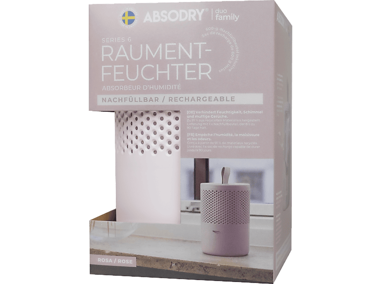 Everbrent Absodry Duo Family Tasche Serie 6 Luftentfeuchter, Nachfüllbar Pink, 60 m³