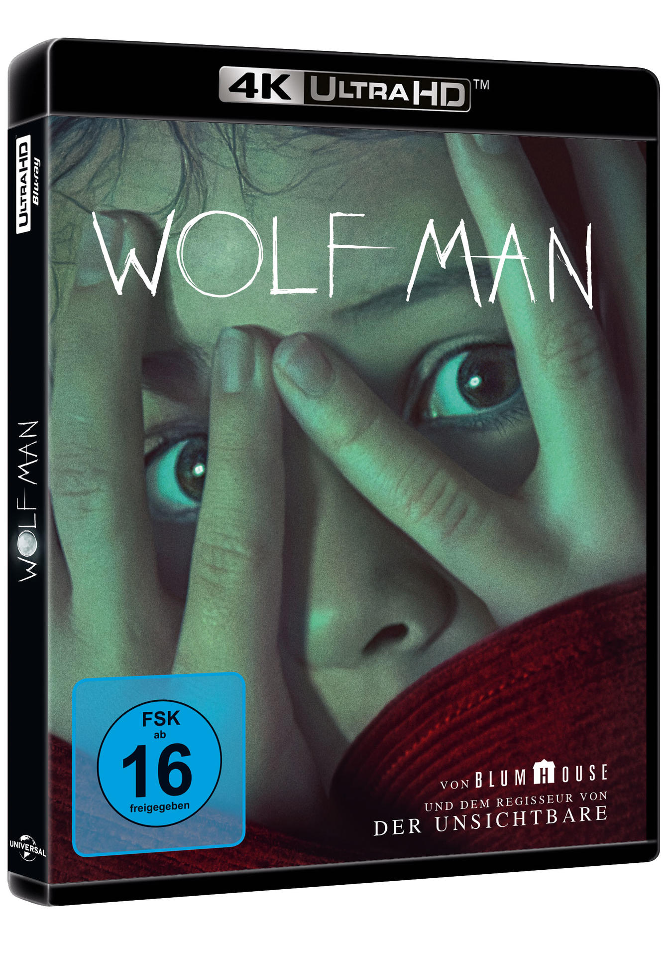 DVD-Cover des Films Wolfman. Das Gesicht einer Person ist teilweise von Händen bedeckt.
