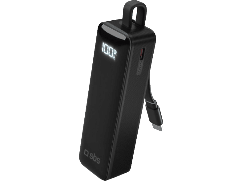 Sbs Powerbank 1xusb-c & Int. Usb-c 5000mah 10w Lcd Black