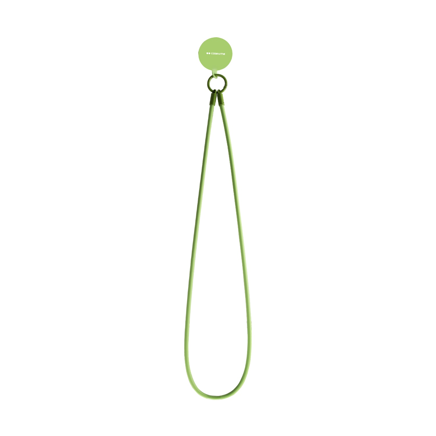 Laccetto verde Case & Me con cordino verde e attacco circolare.
