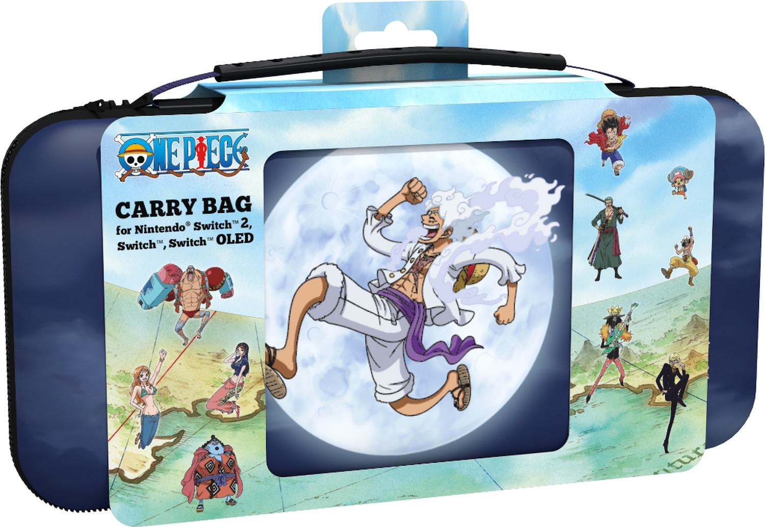 Borsa da trasporto One Piece con personaggi anime.
