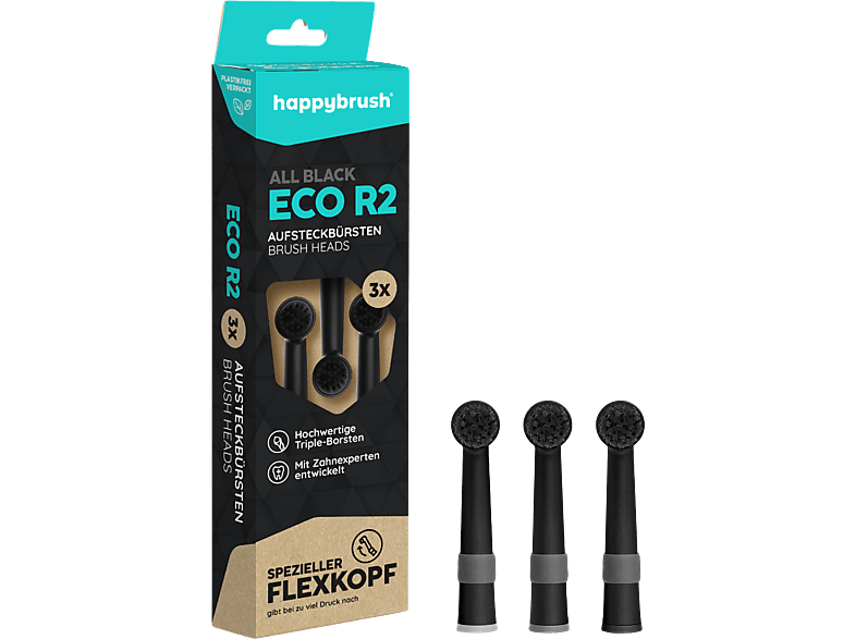 happybrush ECO R2 Aufsteckbürsten Rundkopf