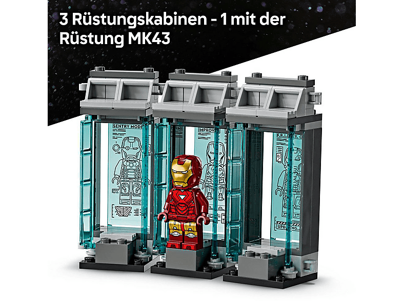 Thumbnail - LEGO Super Heroes 76315 Iron Mans Labor: Halle der Rüstungen Bausatz, Mehrfarbig