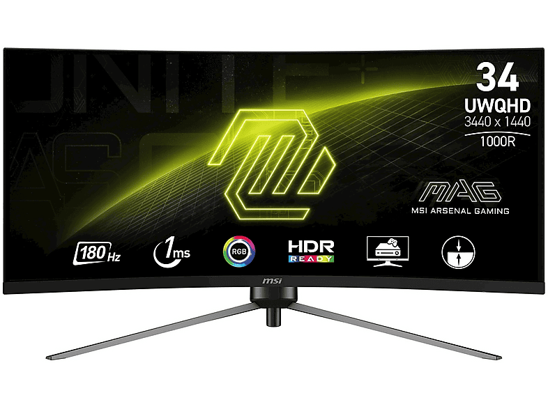 MSI MAG 345Cqr Monitor, 34", Uwqhd, 3440 x 1440 Pixel