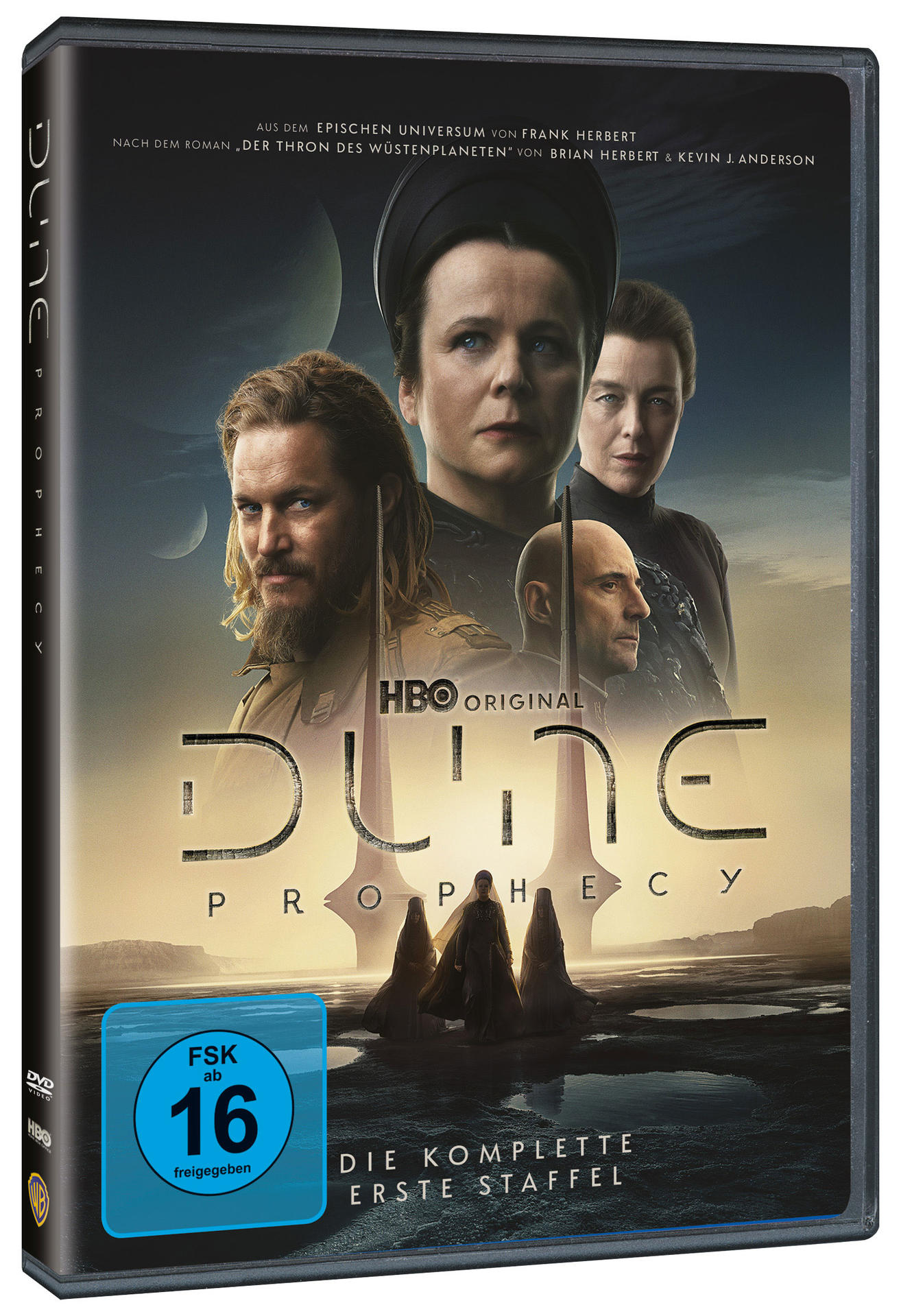 DVD-Hülle mit Dune: Prophecy-Cover, mit Schauspielern und Logo.