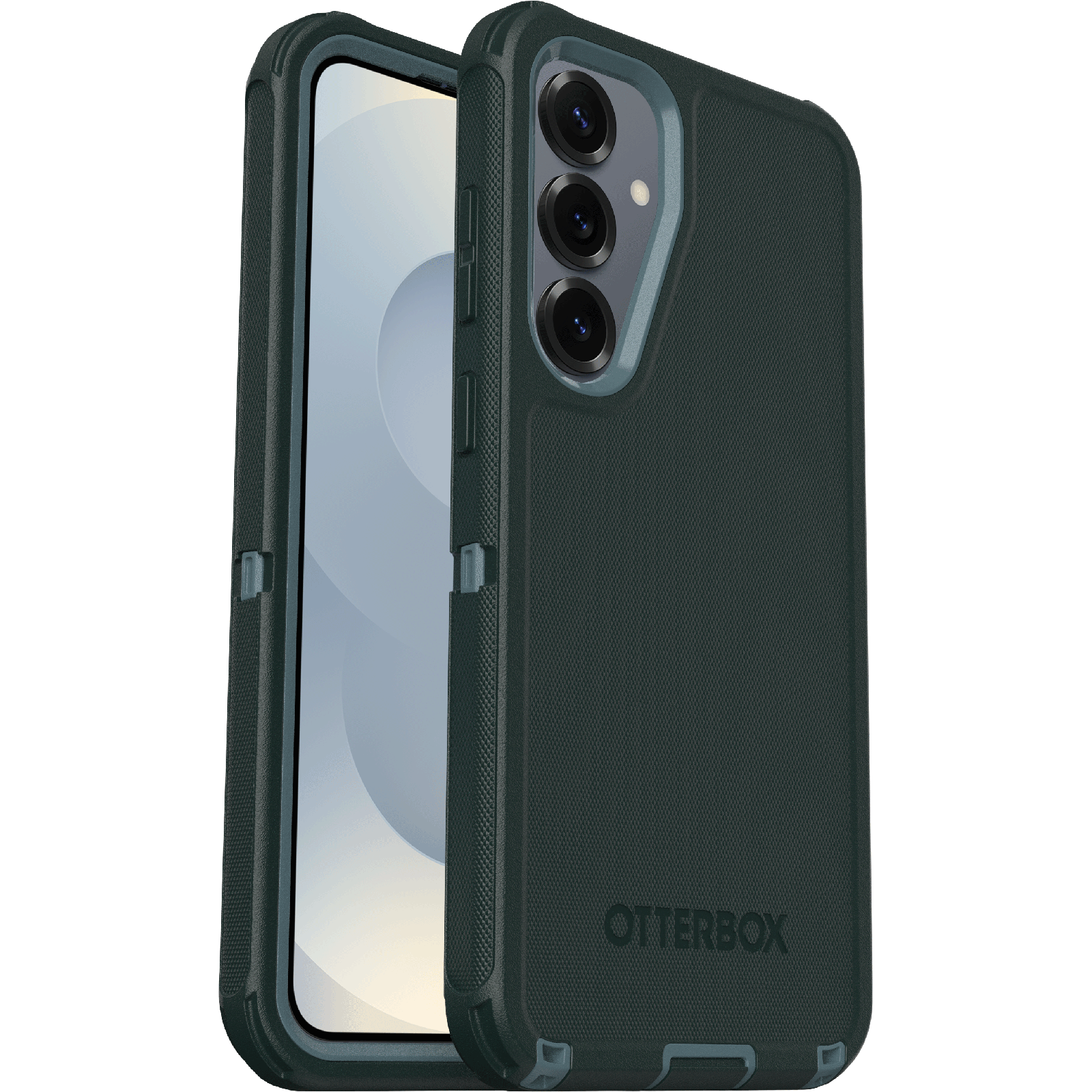 Egy mobiltelefon egy védőtokban, az Otterbox logóval.