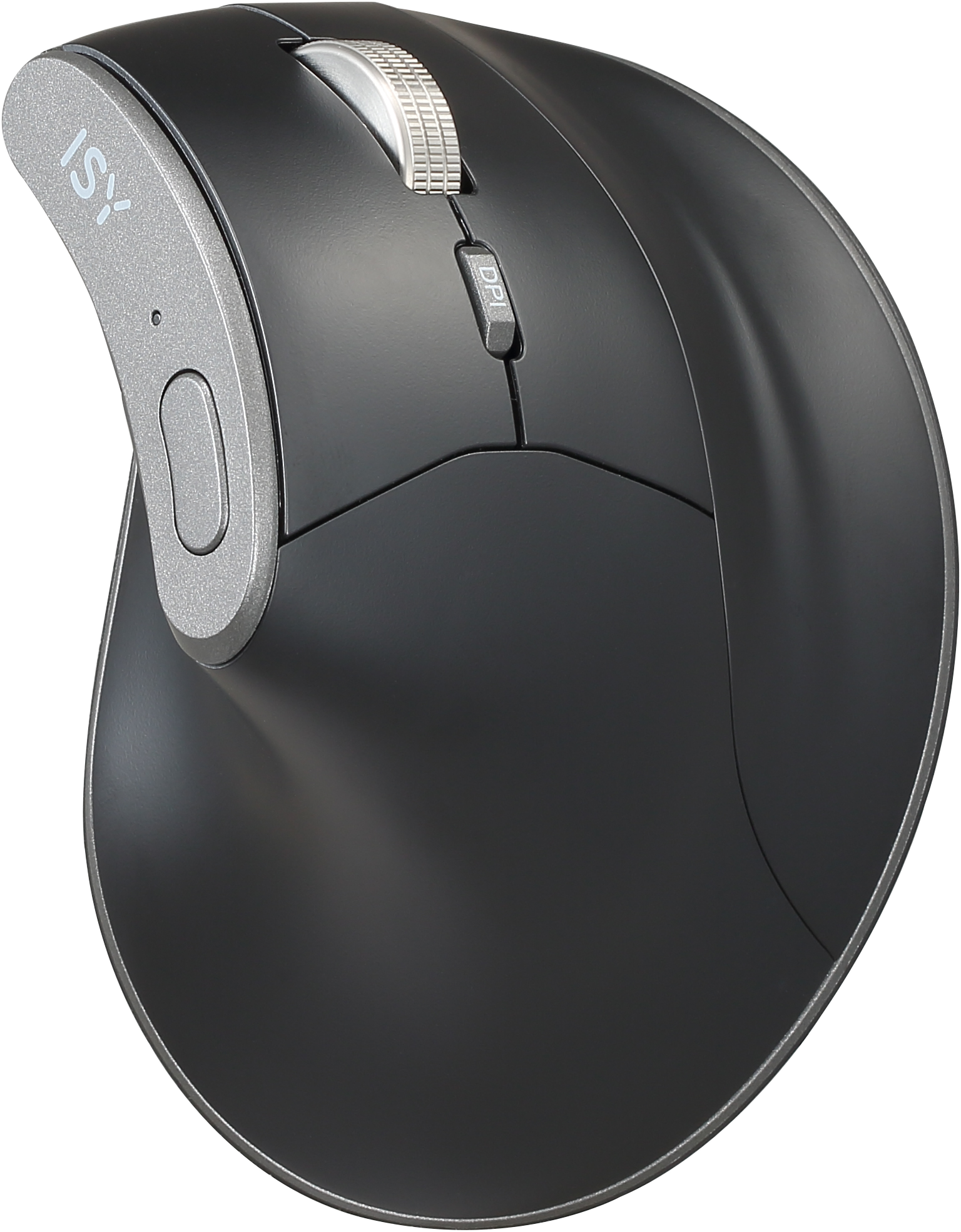 ISY Dual Mode Pro vezeték nélküli ergonomikus optikai egér, 2,4GHz és Bluetooth, fekete (IEM-4000)