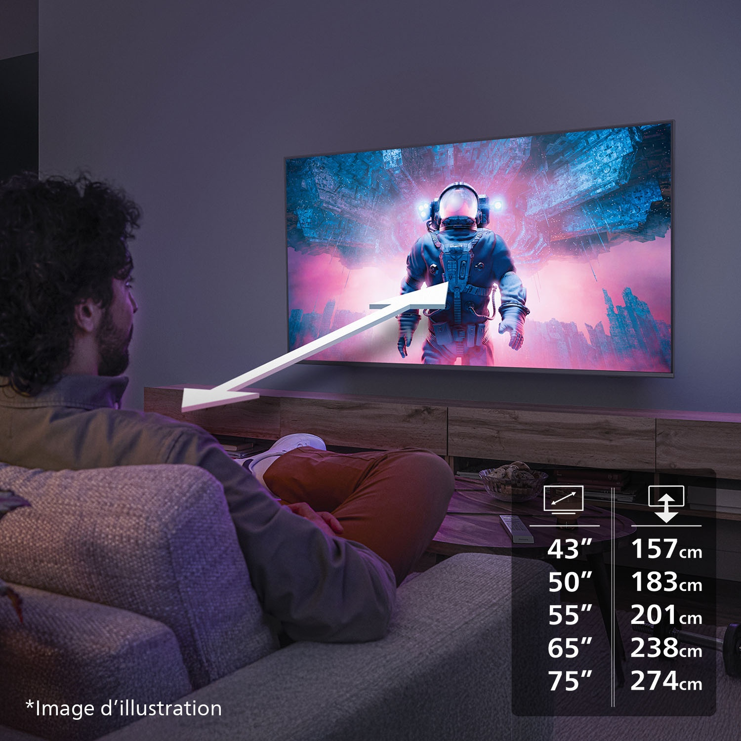 PHILIPS 55PUS7800 4k QLED Smart TV 55 inch (2025) - Ultra HD 4K - TV LED - 55 pouces - 2025