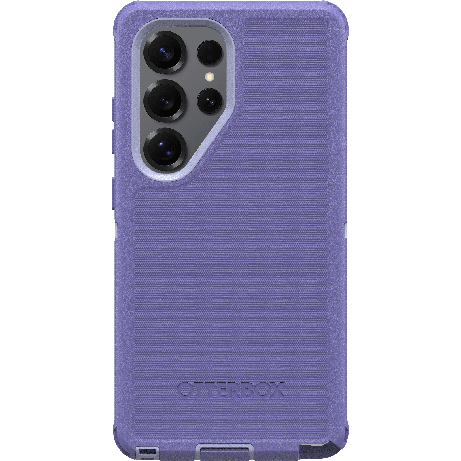 Lila Otterbox telefontok, texturált felülettel és kamerákkal.