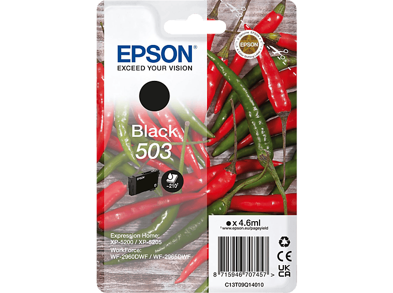 EPSON Chili, 503 Tintenpatrone Schwarz (C13T09Q14010)