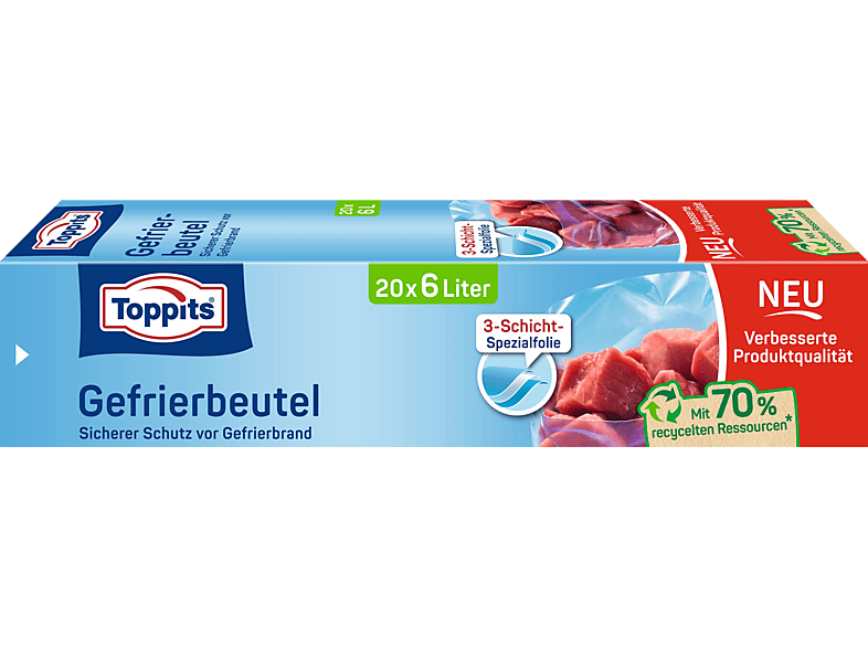 Toppits Gefrierbeutel 20 Beutel, 29x47cm, 6l