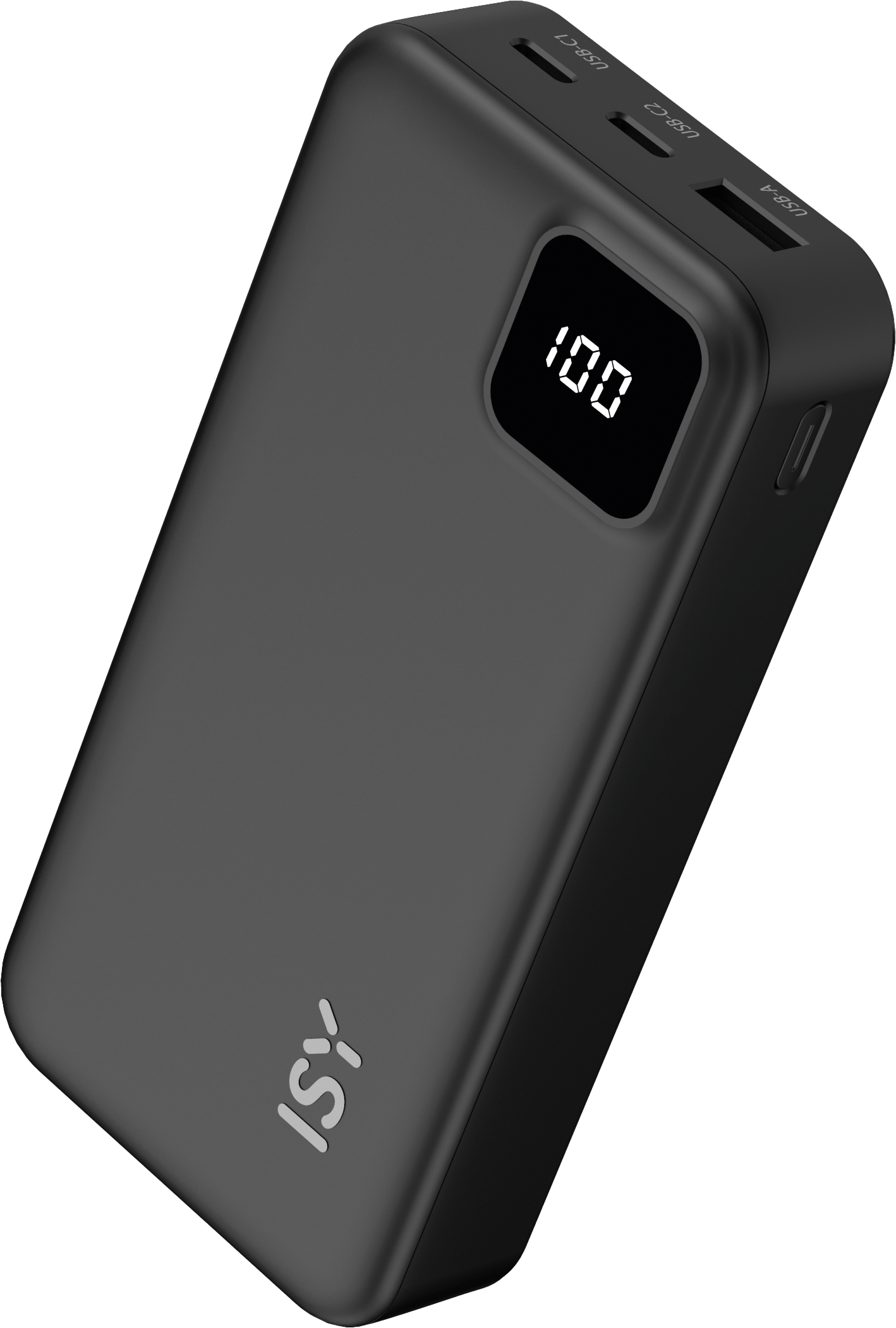 ISY 20000 mAh powerbank, 2x USB-C, 1x USB-A, fekete (IPP-20001)