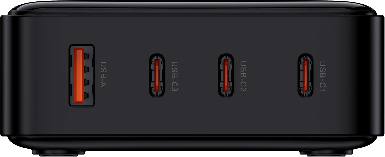 Un adaptateur secteur noir avec plusieurs ports USB.