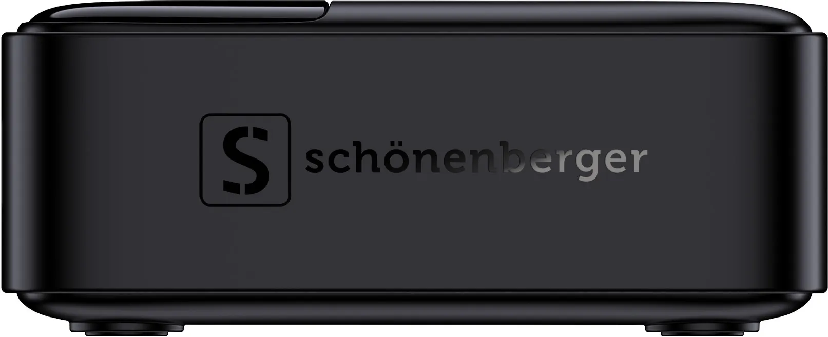 Appareil noir aux bords arrondis, logo "S schönenberger" dessus.