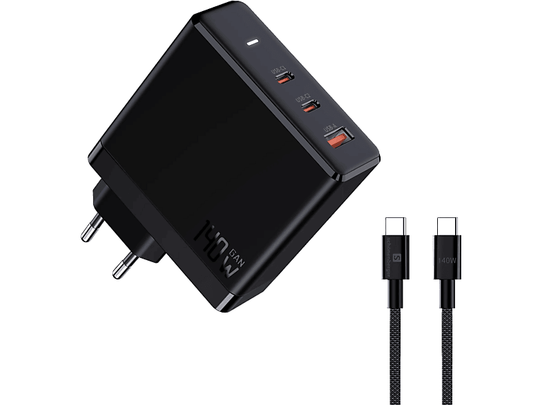 SCHOENENBERGER 140W GaN 3-Port USB Schnellladegerät