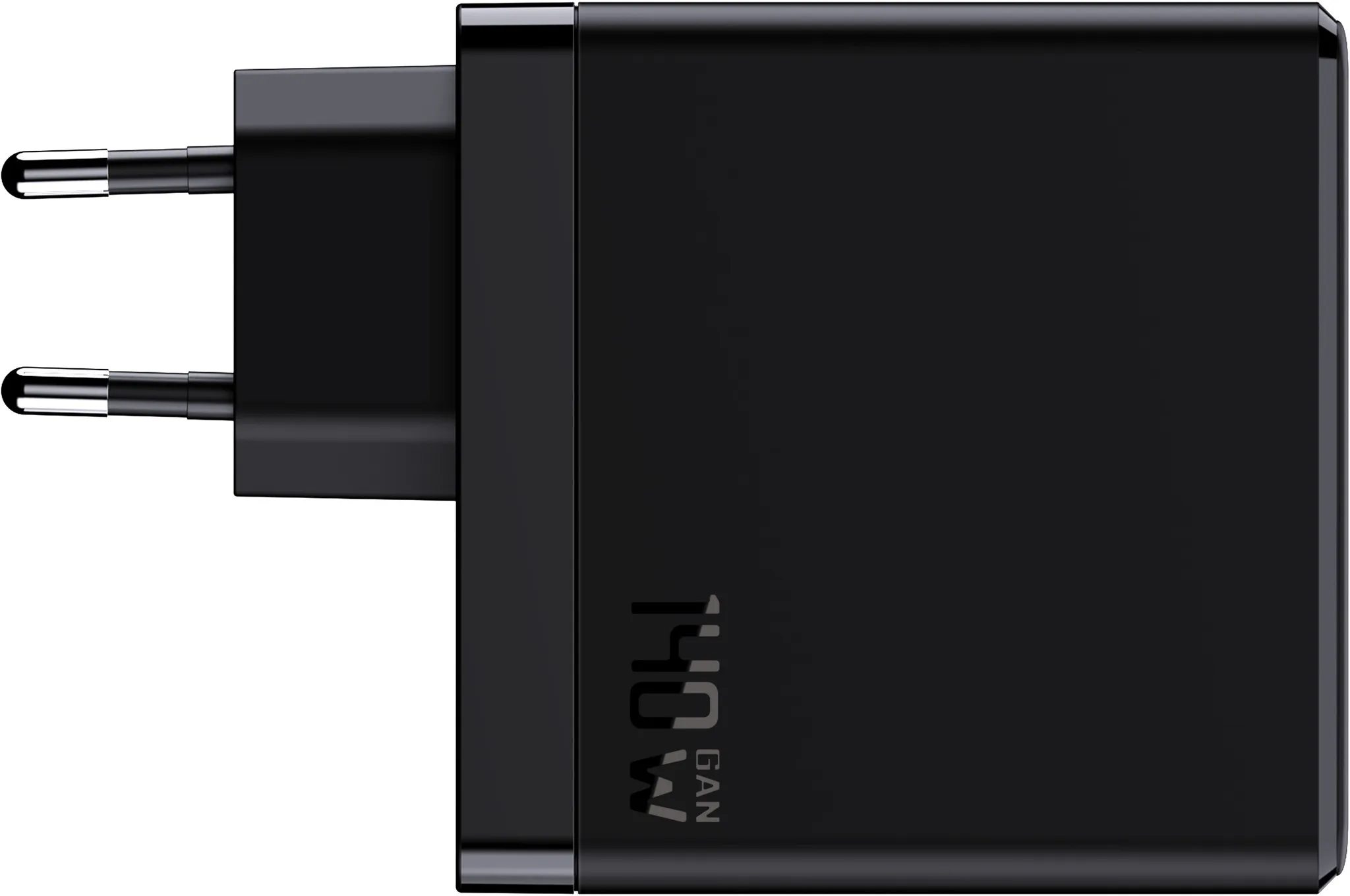 Caricatore GAN nero da 140 W con spine per prese USA.
