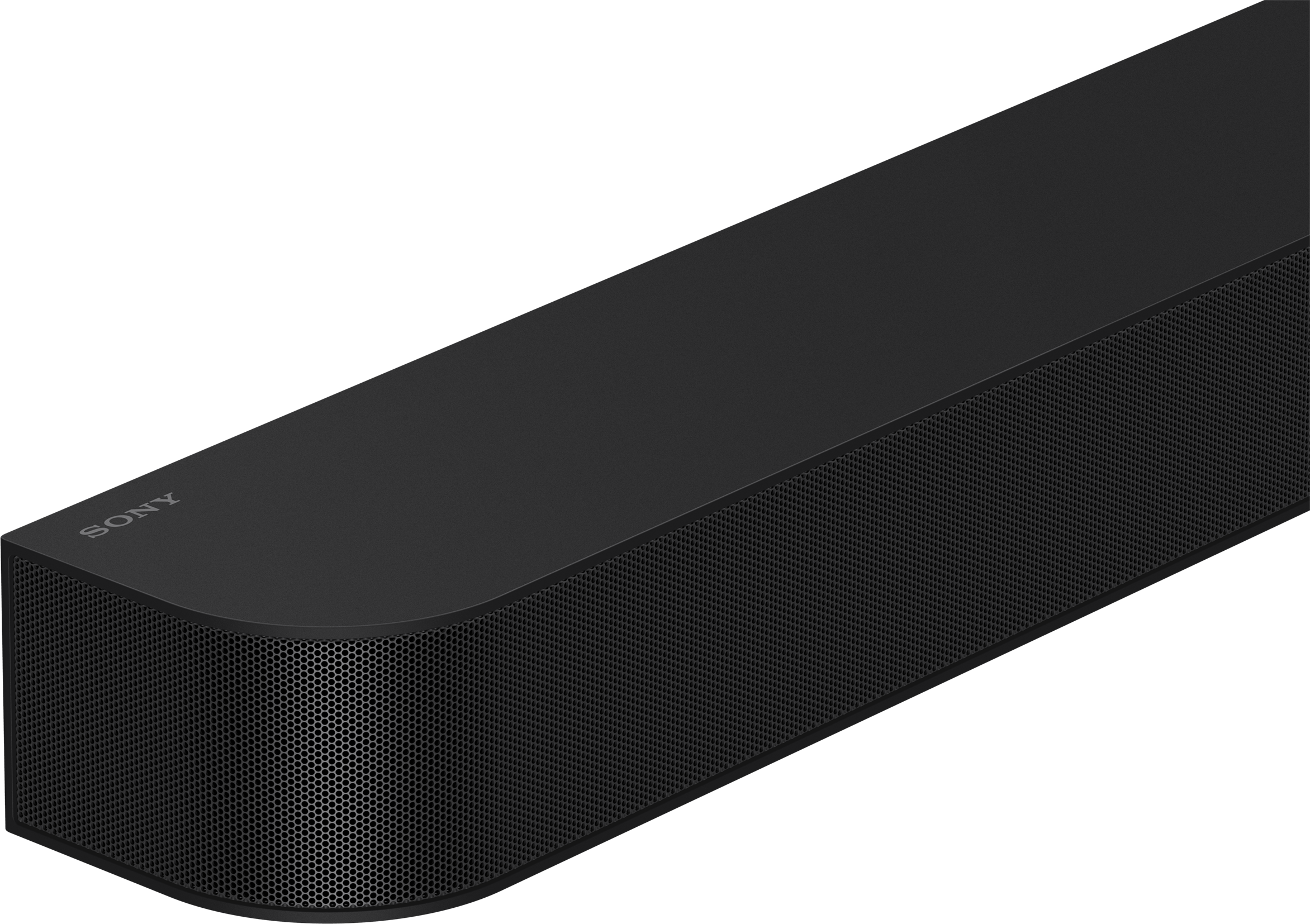 Fekete soundbar, Sony logóval, fekete háttérrel.