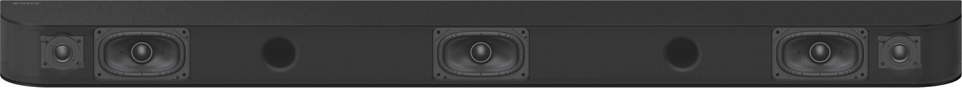 Fekete soundbar, több látható hangszóróval.