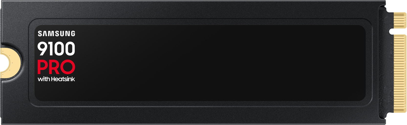 SSD Samsung 9100 PRO noir avec texte blanc et connecteur doré.