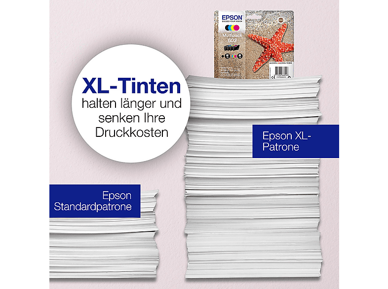 Epson 603XL Tintenpatronen 4er-Pack 4x Farben Für Kompatibilität, siehe Artikel-Beschreibung | 4x Tintenpatronen: Schwarz, Magenta, Gelb & Cyan
