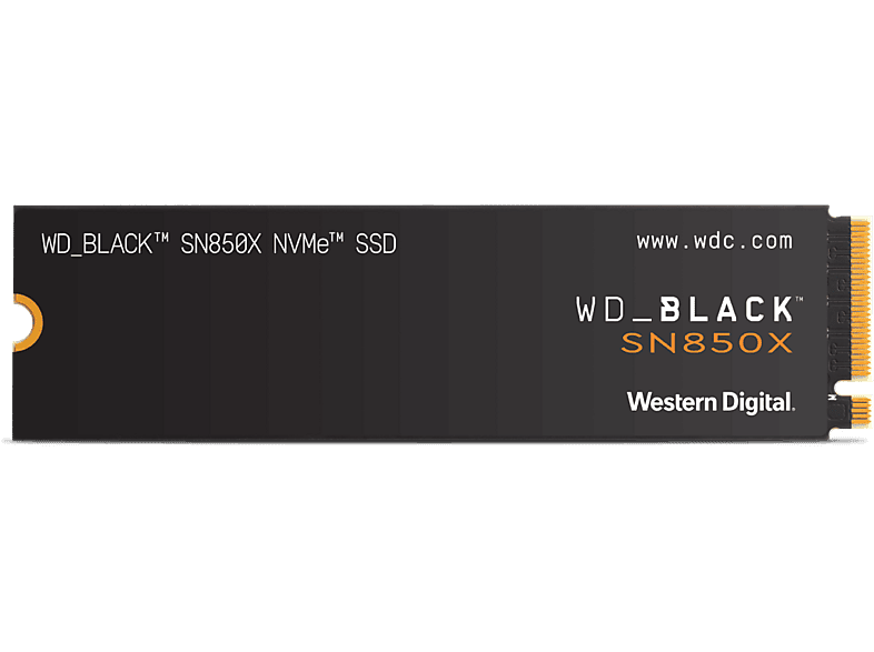 Western Digital WD_BLACK SN850X NVMe SSD, Hasta 7200 MB/s lectura, M.2 2280, Negro