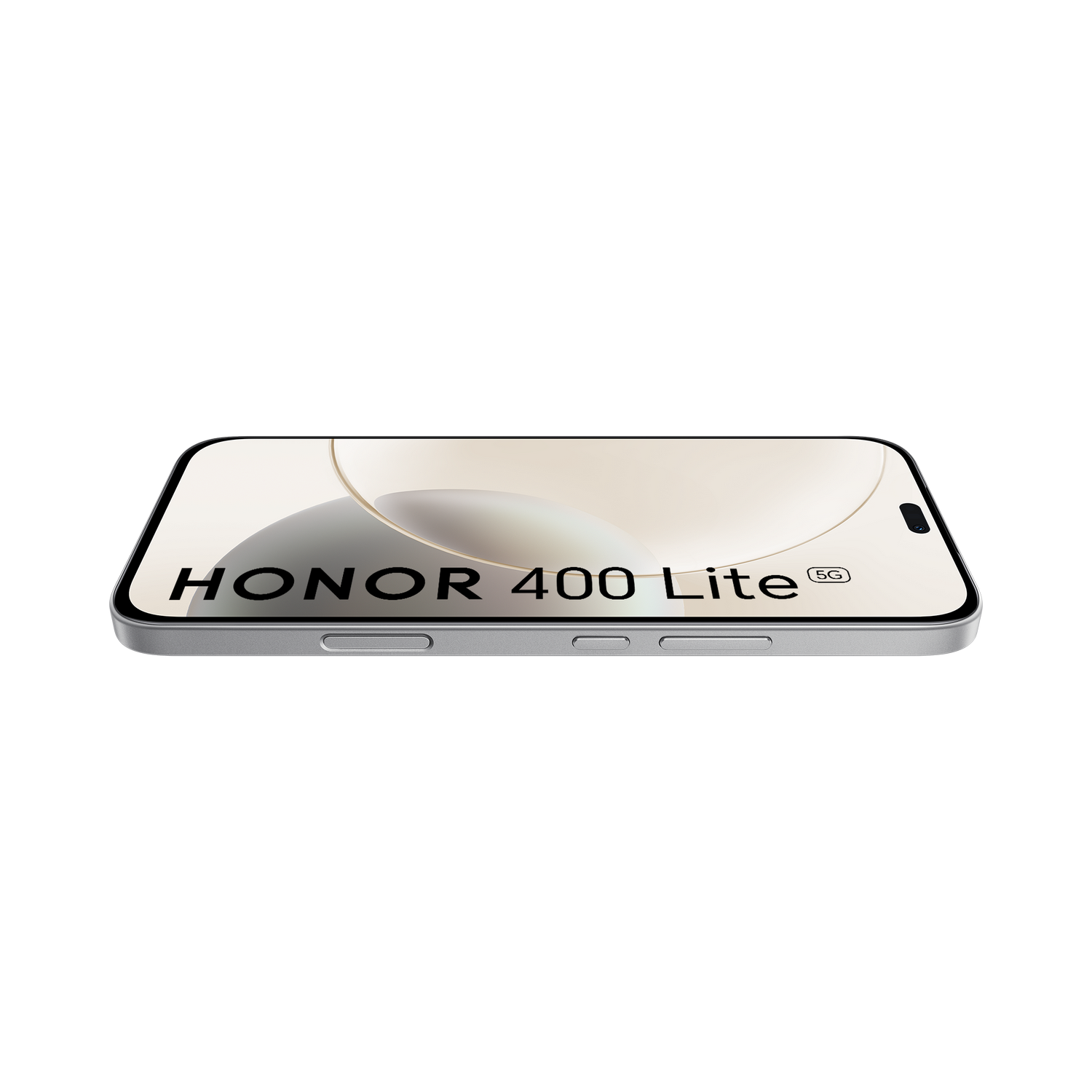 Smartphone plateado con las palabras HONOR 400 Lite en la pantalla.