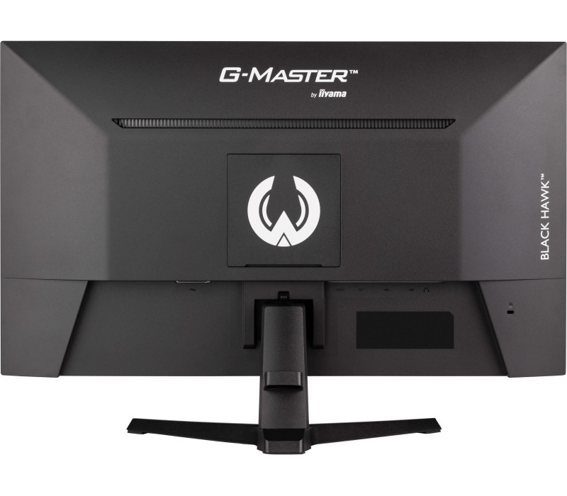 Tył czarnego monitora komputerowego z logo G-MASTER i tekstem Black Hawk.