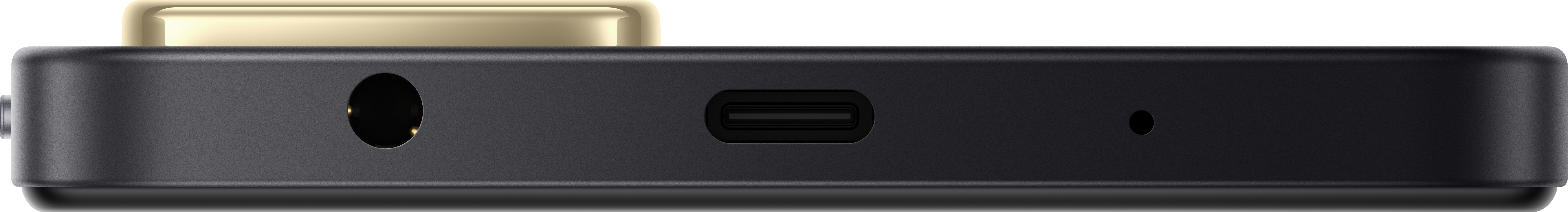 Die Unterseite eines Telefons mit Ladeanschluss, Kopfhöreranschluss und Mikrofonloch.