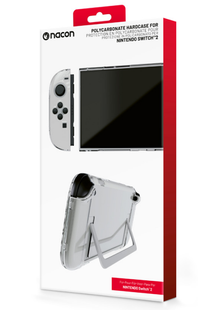 Eine Nintendo Switch 2 Hüllenbox, die Konsole und Controller zeigt.
