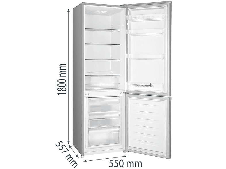 Thumbnail - GORENJE RK4182PS4 Kühlgefrierkombination (E, 269 l, 1800 mm hoch, Silber)