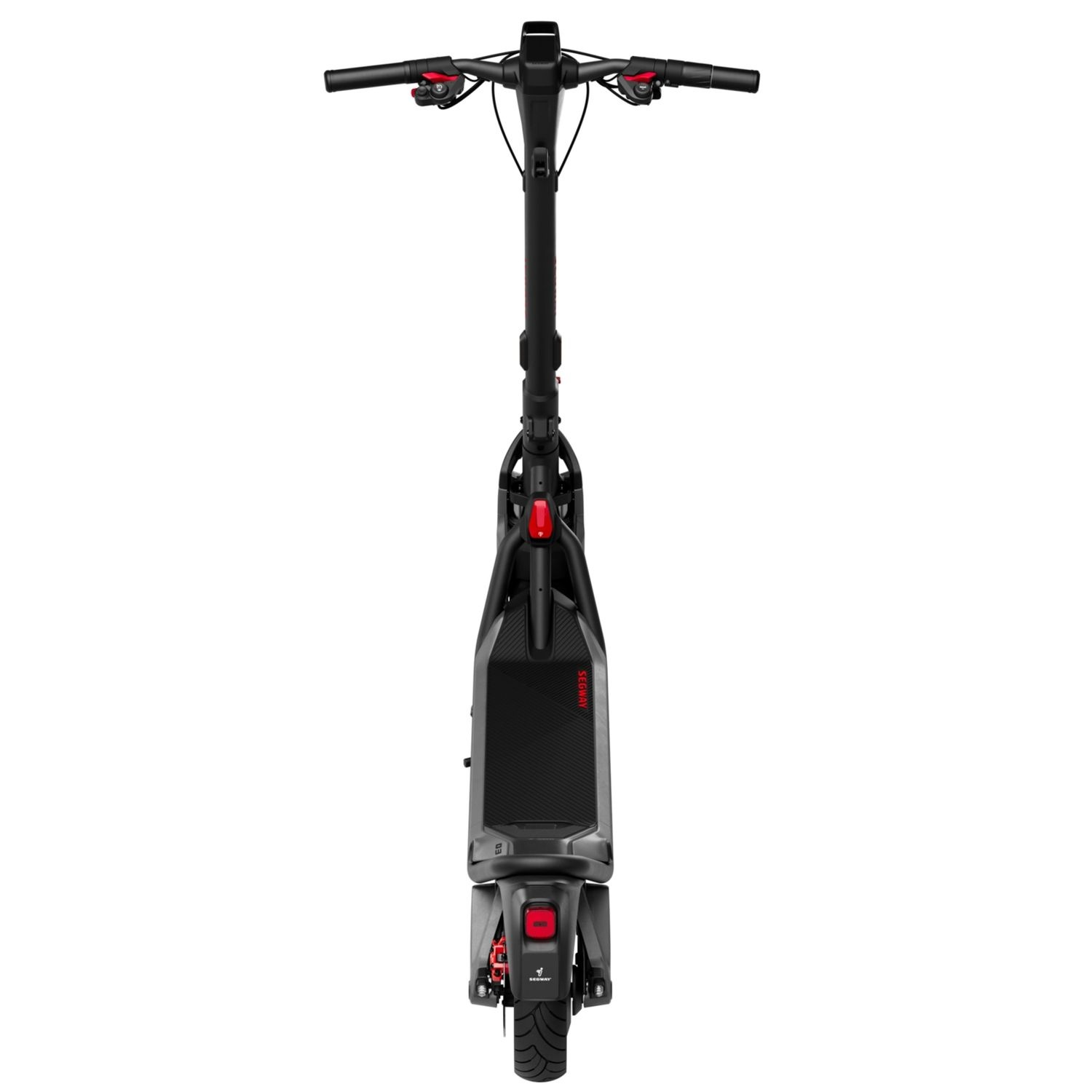 A black Segway electric scooter viewed from the top.