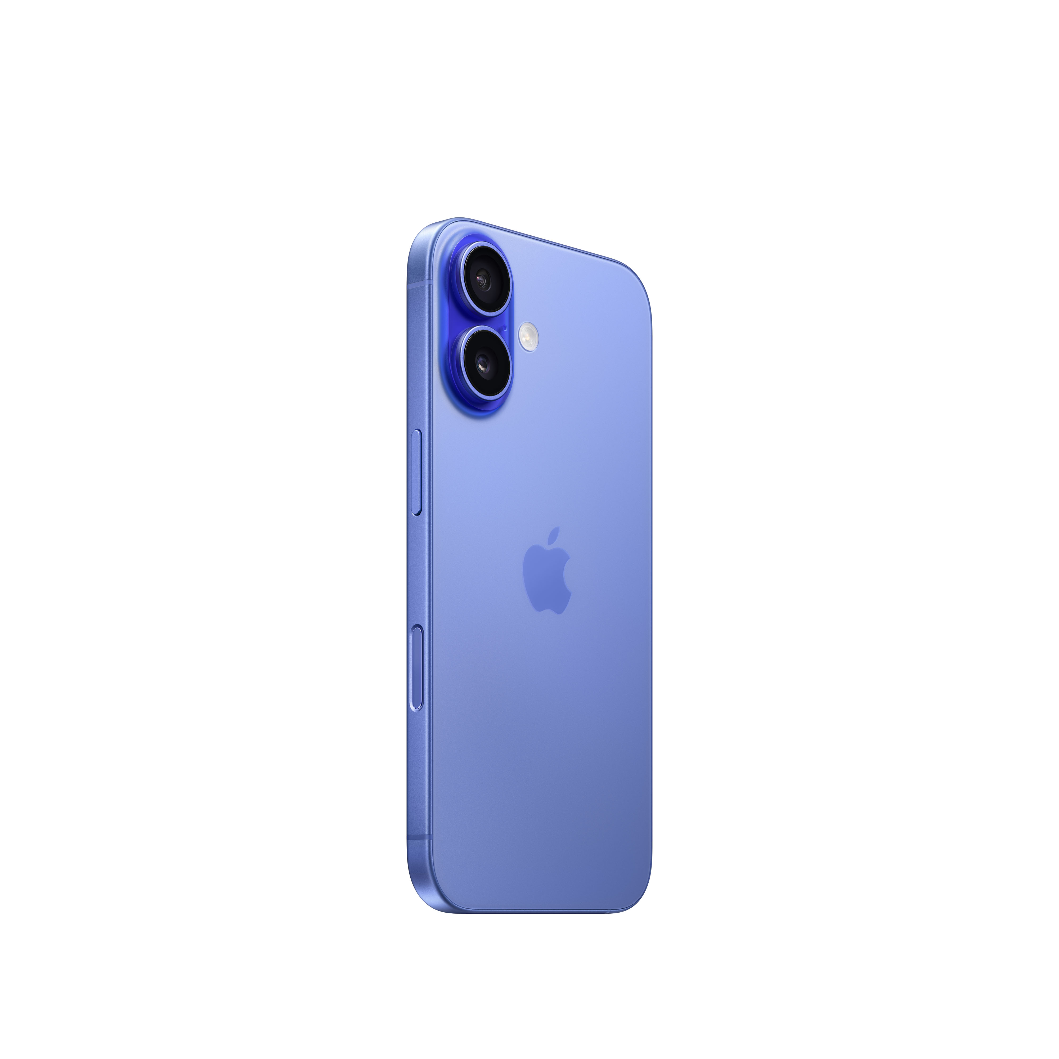 Un iPhone gris oscuro con dos cámaras y un botón lateral. El logo de Apple está en la parte trasera.