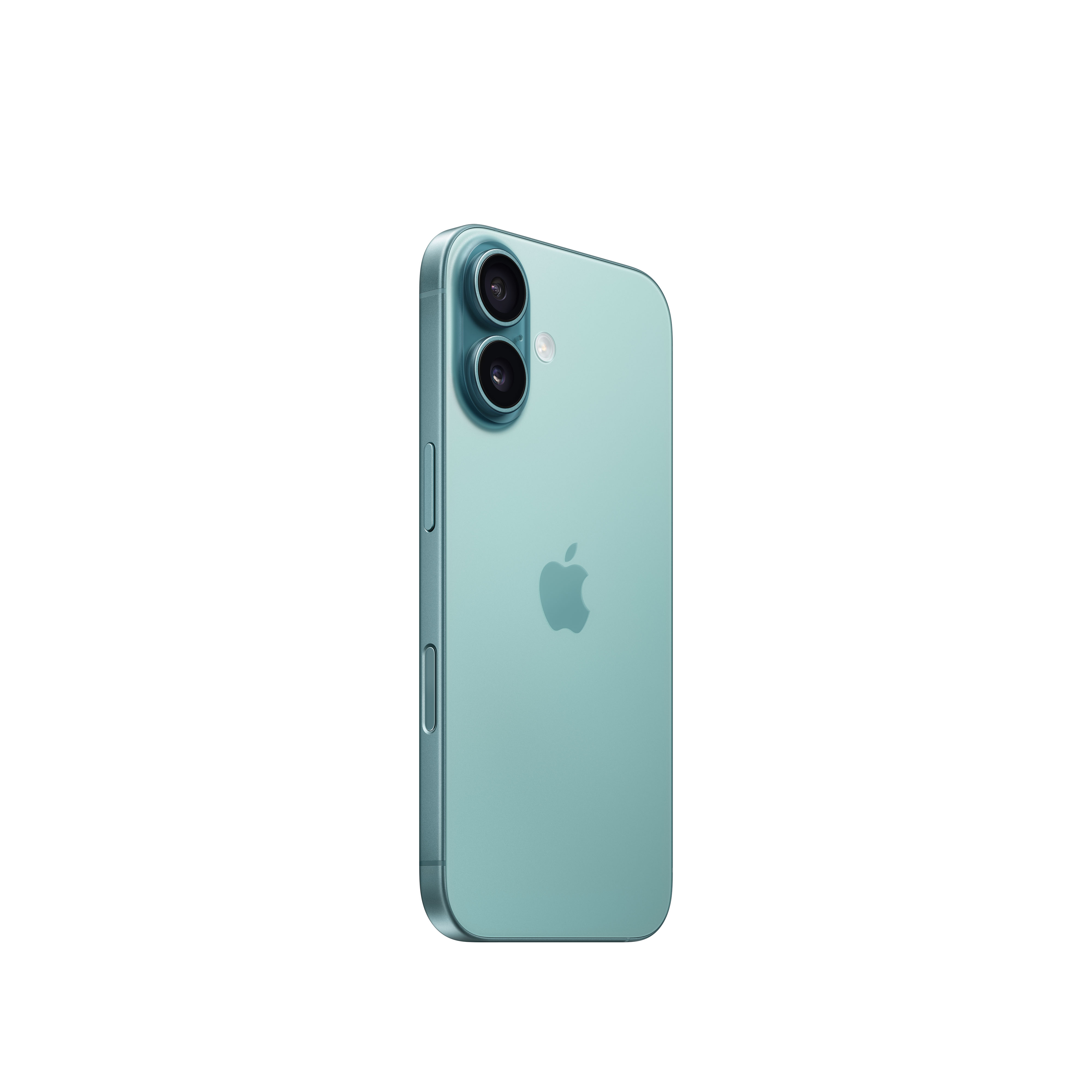 Un teléfono verde claro con una cámara en la parte trasera.