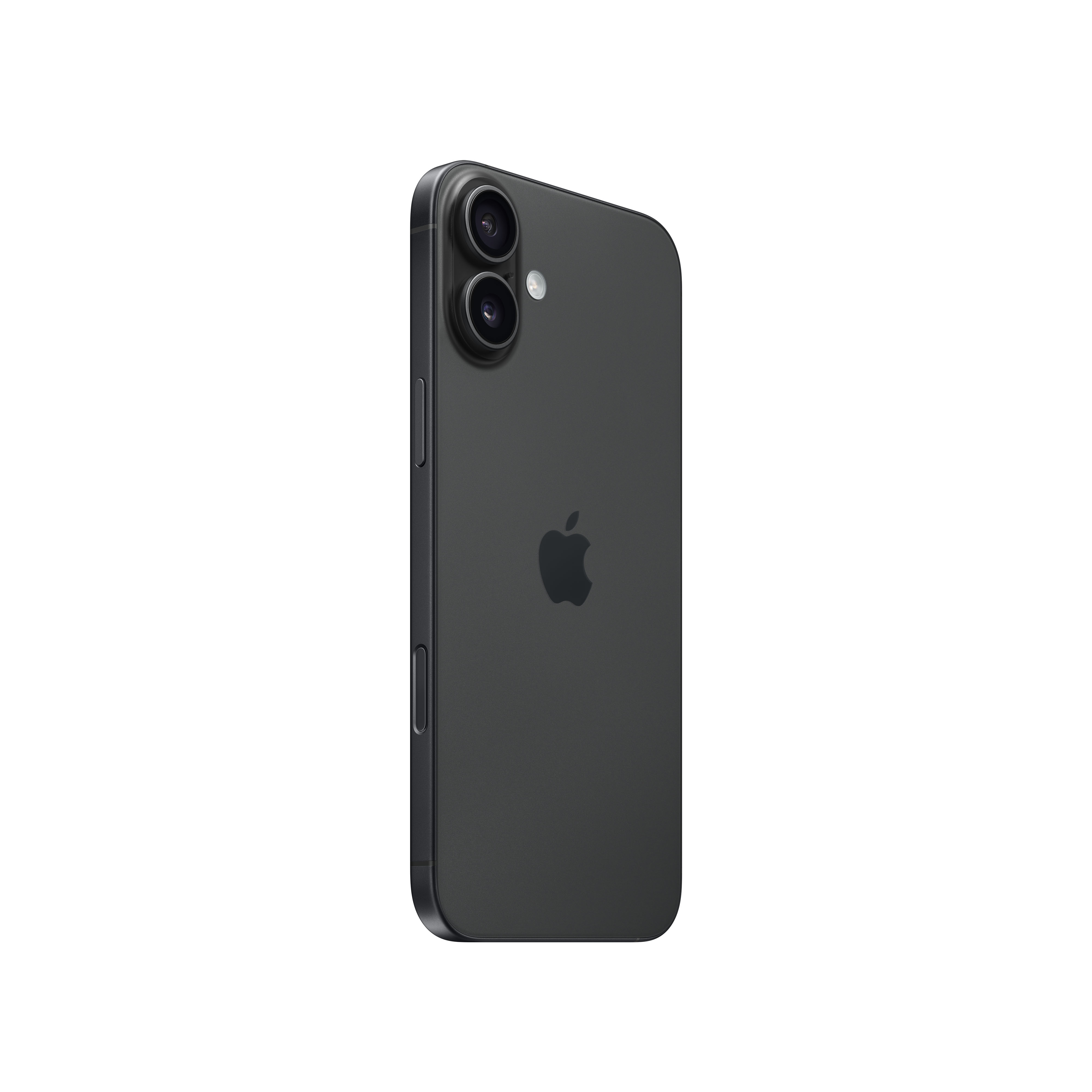Un iPhone blanco con tres cámaras. El logo de Apple está en la parte trasera. Tiene un marco plateado.