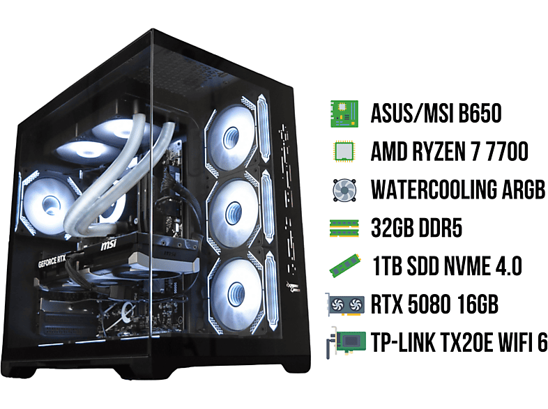EXTREMEGAMER X EDT LVL 5 AMD BLACK | AMD Ryzen 7 7700 - 32 GB - 1