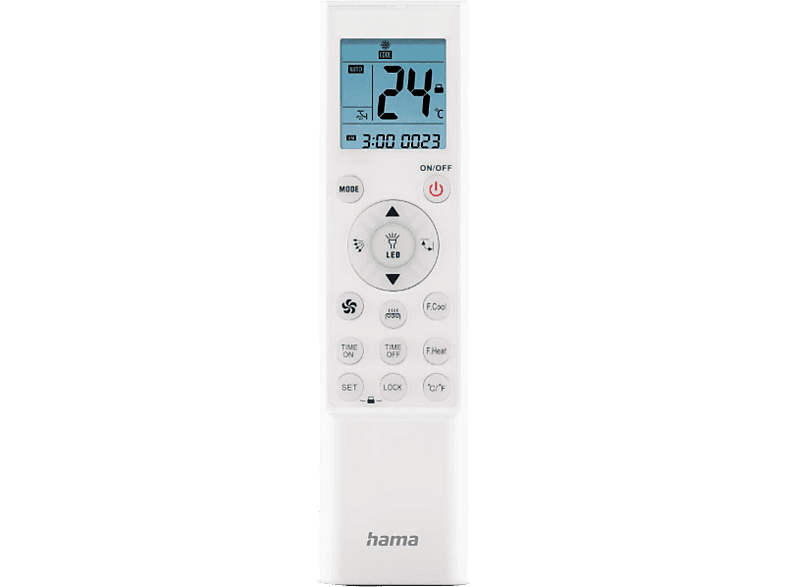 Mando a distancia - Hama 00221040, Para Aires Acondicionados, Temporizador, Pantalla LCD, Blanco
