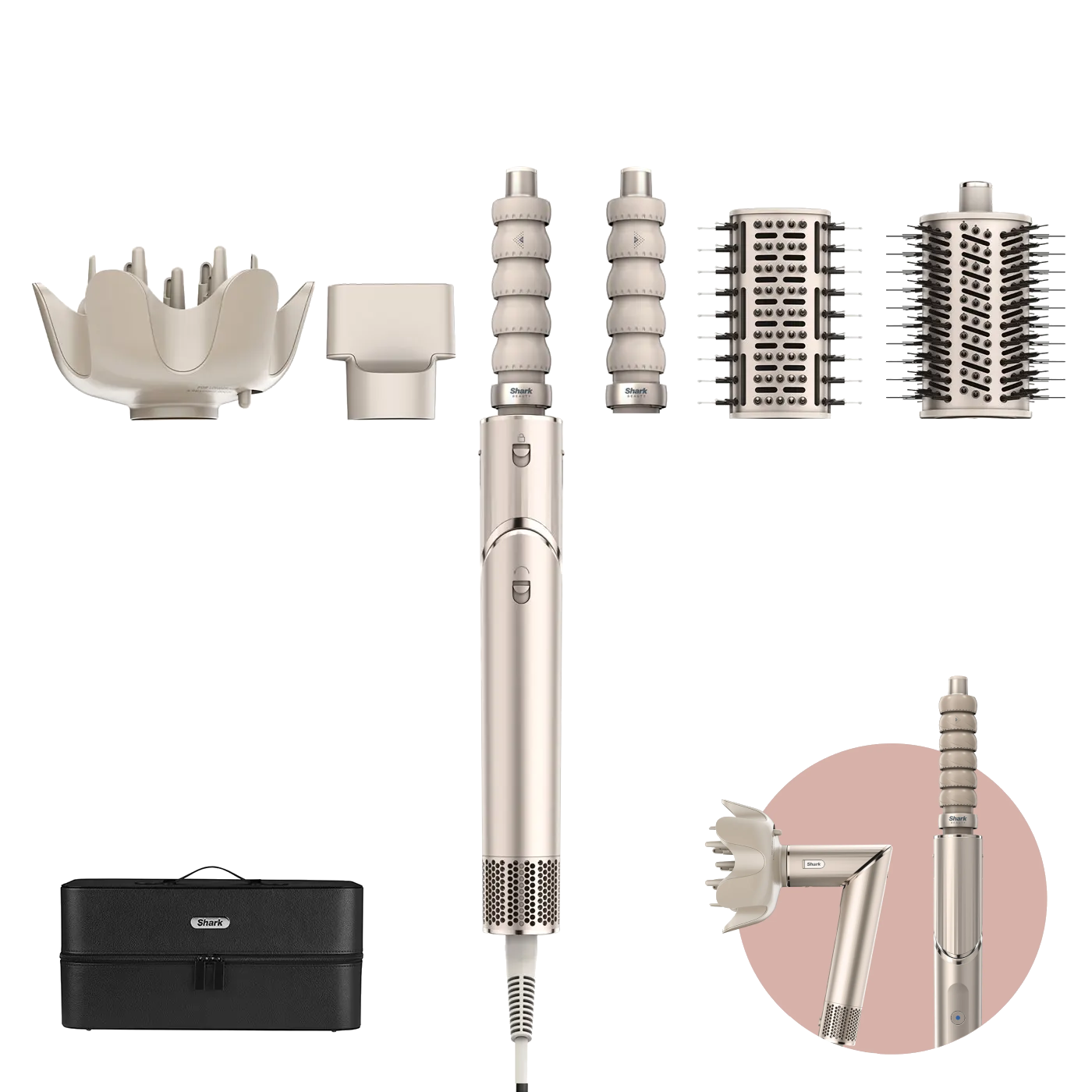 SHARK HD446SLEU Flexstyle 5in1 Hajformázó és hajszárító - Pezsgő