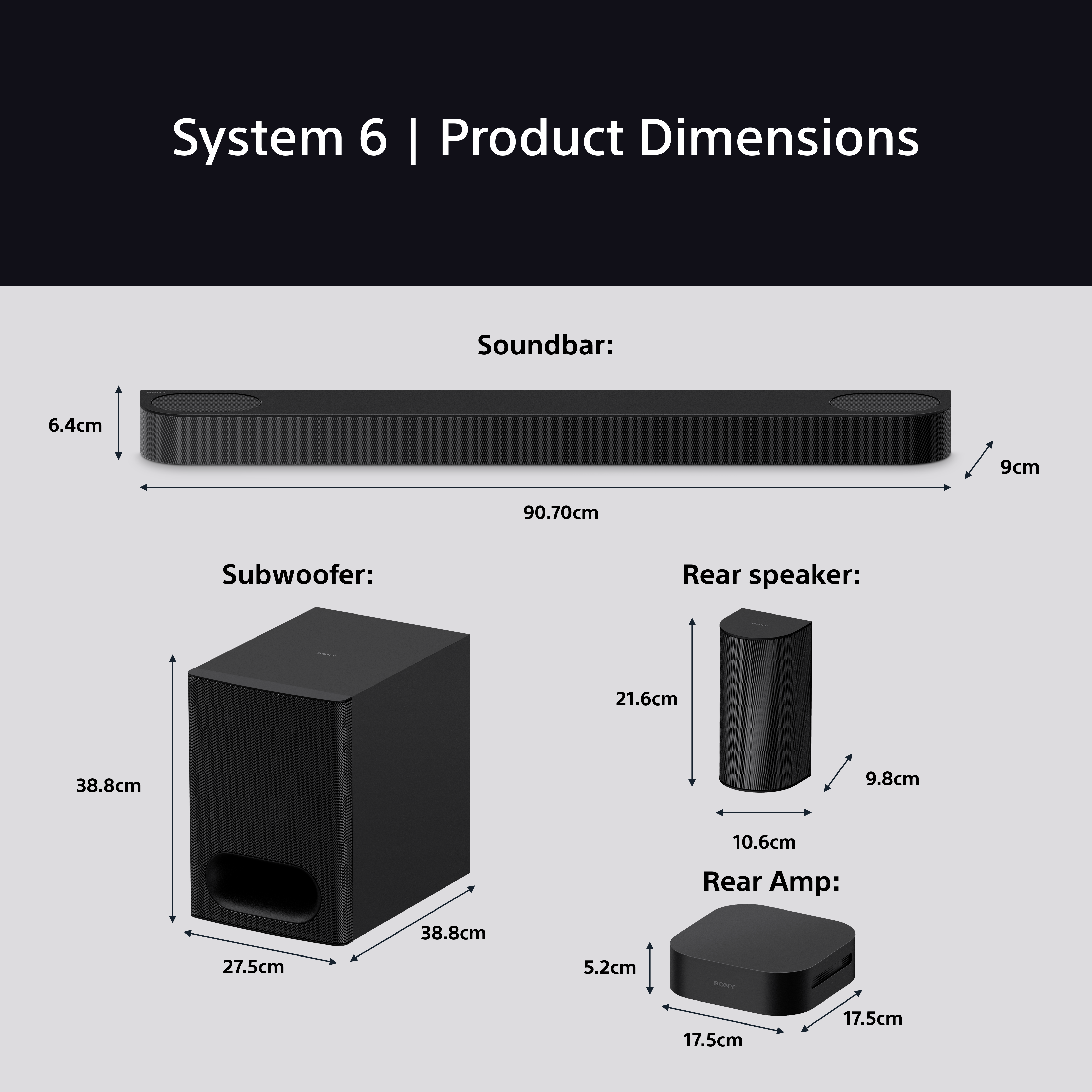 Diagramme des dimensions du produit System 6.