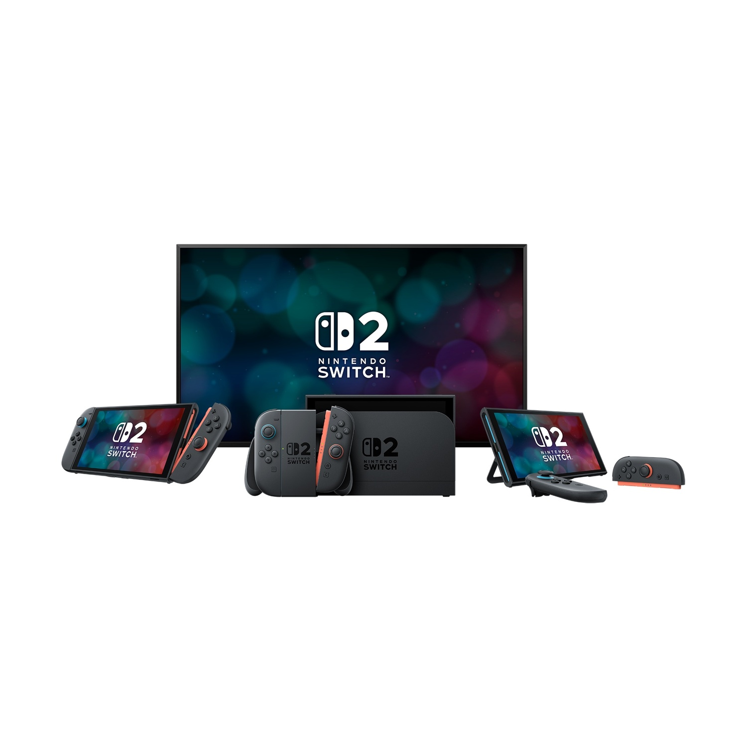Set Nintendo Switch OLED con console, schermo, controller e accessori.