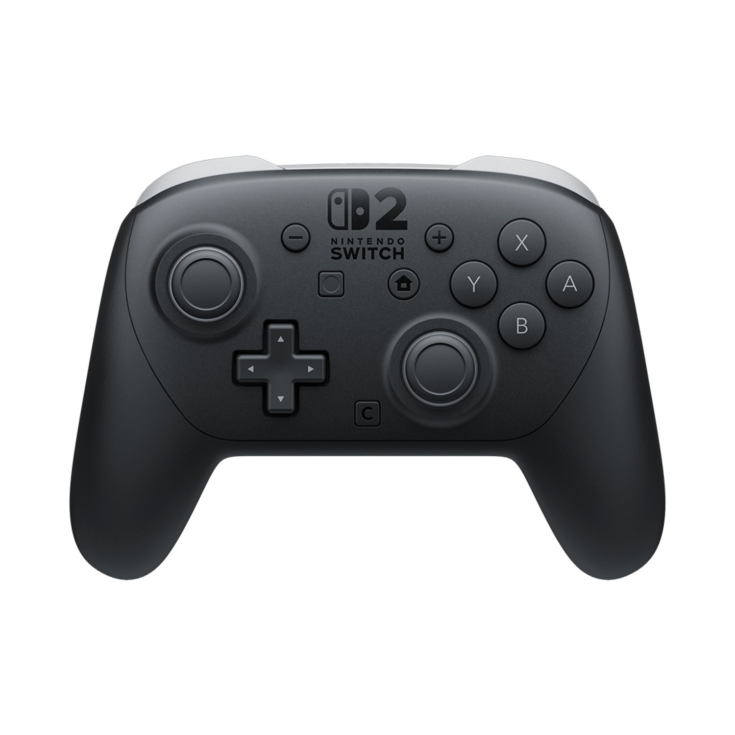 Un controller Nintendo Switch Pro nero con pulsanti e un pad direzionale.