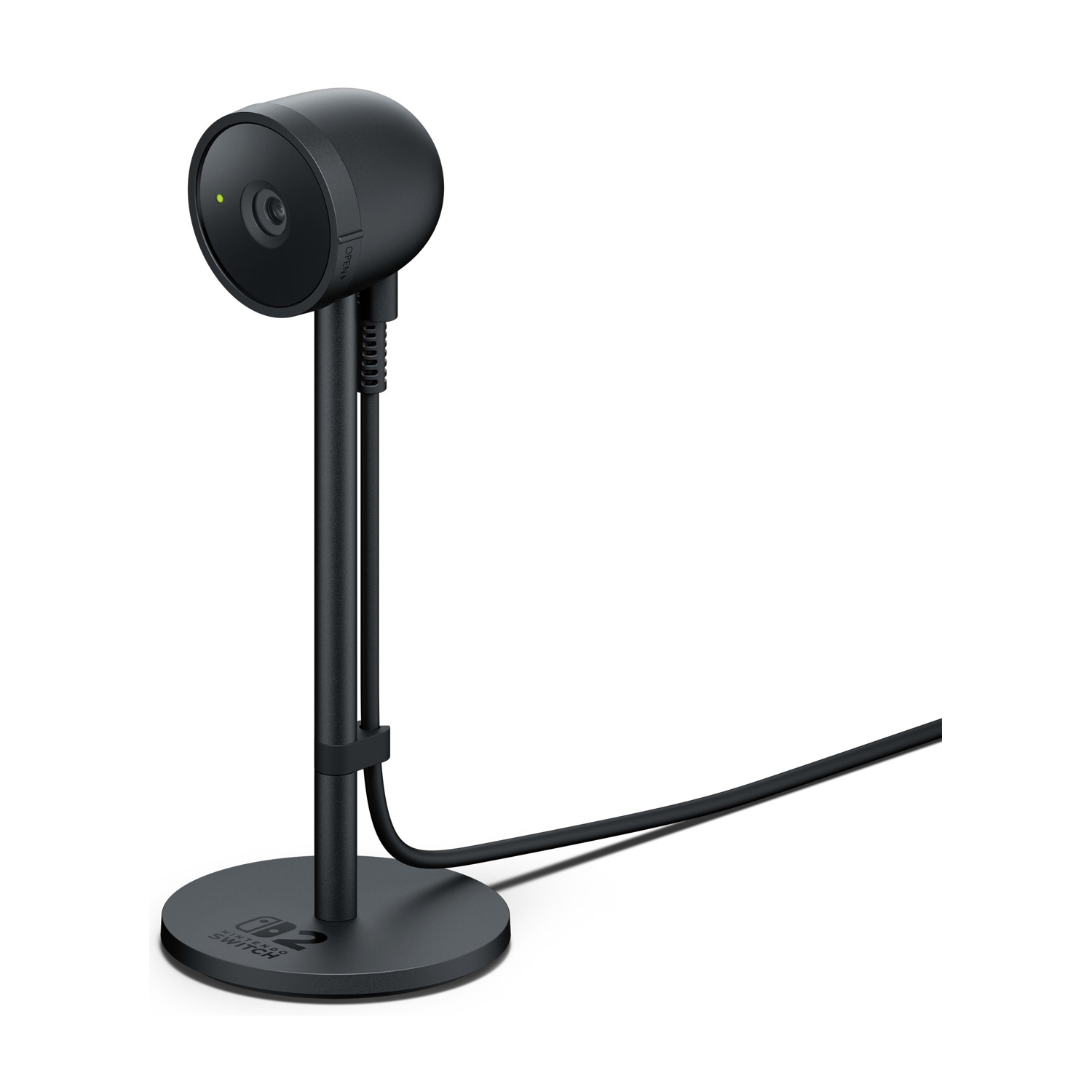 Telecamera nera su supporto.