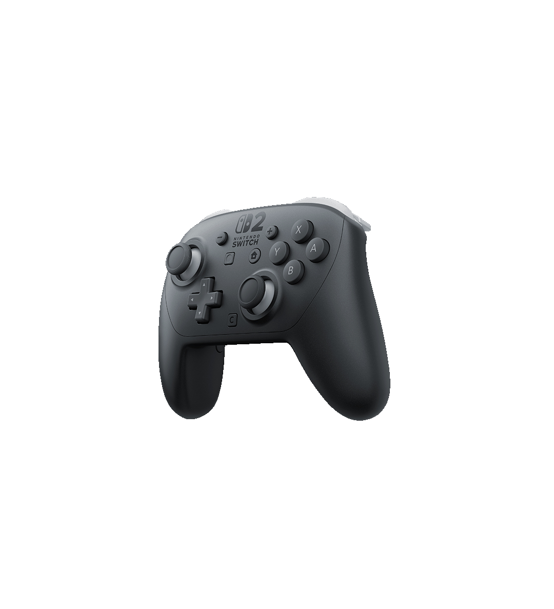 Ein schwarzer Nintendo Switch-Controller wird gezeigt.
