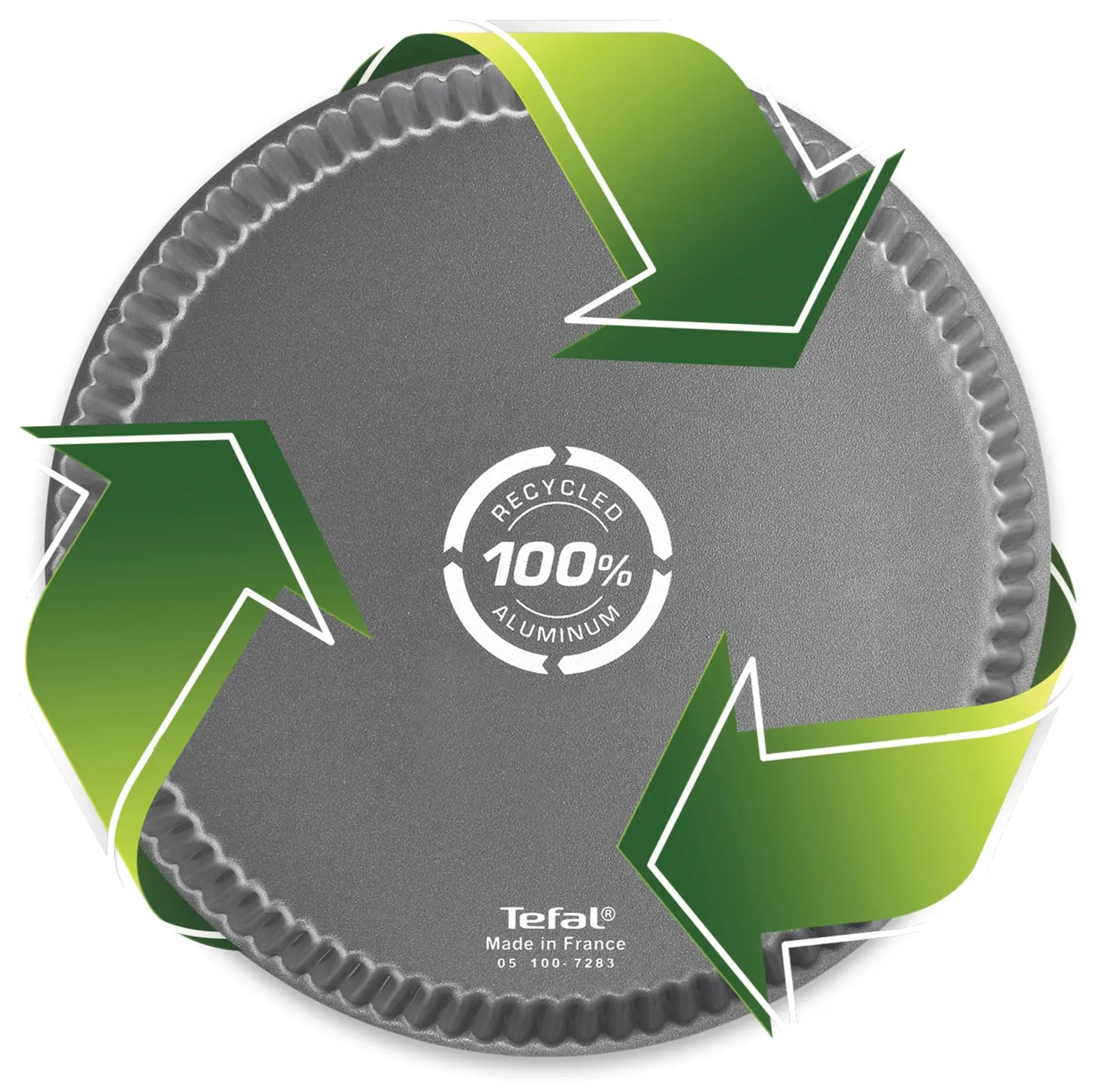 Forma do ciasta ze strzałkami, symbol recyklingu.